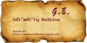 Gömöry Balbina névjegykártya